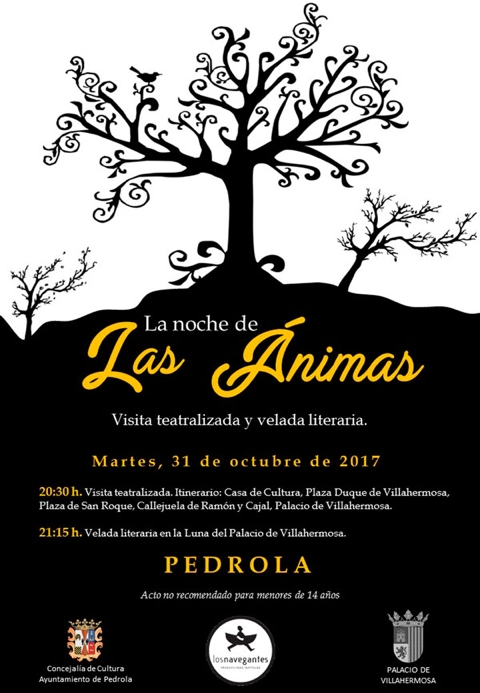 Cartel del espectáculo para la noche de las ánimas en Pedrola