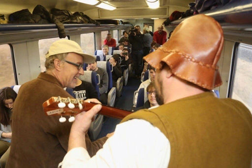 Recreación teatral en el Ferrocarril del Canfranc. 2016."